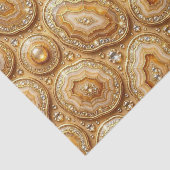 Papier Mousseline Découpage Luxueux | Géode d'agate Camel + Or (Détail)