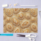 Papier Mousseline Découpage Luxueux | Géode d'agate Camel + Or (Artisanat)