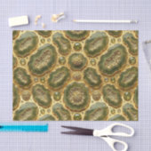 Papier Mousseline Découpage Luxueux | Géode d'agate vert olive + or (Artisanat)