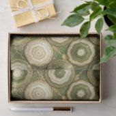 Papier Mousseline Découpage Luxueux | Géode d'agate vert olive + or (Cadeau)