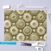 Papier Mousseline Découpage Luxueux | Géode d'agate vert olive + or (Artisanat)