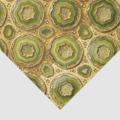 Papier Mousseline Découpage Luxueux | Géode d'agate vert olive + or (Détail)