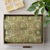 Papier Mousseline Découpage Luxueux | Géode d'agate vert olive + or (Cadeau)