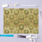 Papier Mousseline Découpage Luxueux | Géode d'agate vert olive + or (Artisanat)