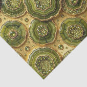Papier Mousseline Découpage Luxueux | Géode d'agate vert olive + or (Détail)
