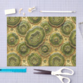 Papier Mousseline Découpage Luxueux | Géode d'agate vert olive + or (Artisanat)