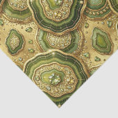 Papier Mousseline Découpage Luxueux | Géode d'agate vert olive + or (Détail)