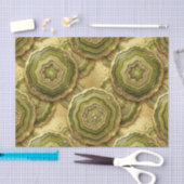 Papier Mousseline Découpage Luxueux | Géode d'agate vert olive + or (Artisanat)