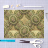 Papier Mousseline Découpage Luxueux | Géode d'agate vert olive + or (Artisanat)