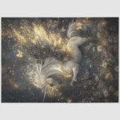 Papier Mousseline Découpage Magique Unicorne Golden Sparkle Celestia (Recto)