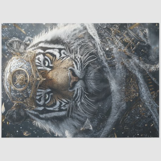 Papier Mousseline Découpage Magnifique Lion Luxar Guardian (Recto)