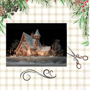Papier Mousseline Découpage Maison de campagne du Père Noël