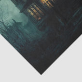 Papier Mousseline Découpage Maison hantée et chauves-souris (Détail)