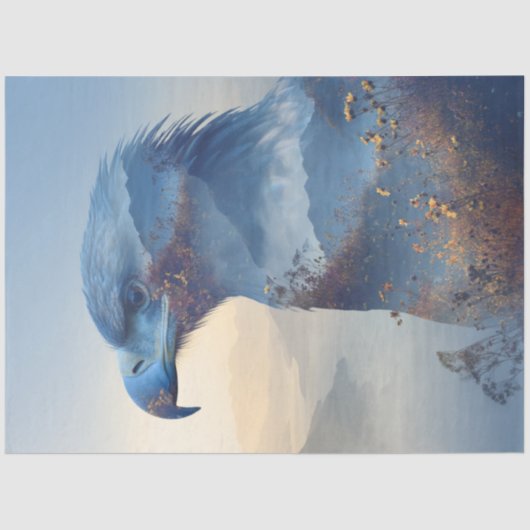 Papier Mousseline Découpage Majestic Aigle Double Exposition Montagn (Recto)