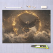 Papier Mousseline Découpage Majestic Aigle Golden Ring Flying (Artisanat)