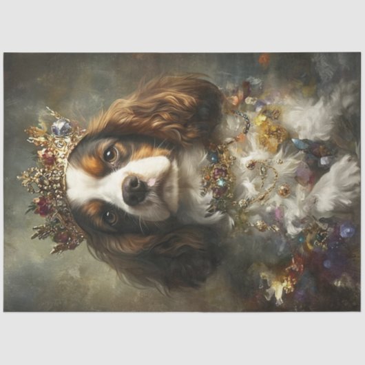 Papier Mousseline Découpage Majestic Cavalier King Charles Spaniel (Recto)