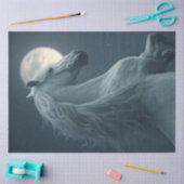 Papier Mousseline Découpage Majestic Cheval Blanc Front de la Lune (Artisanat)