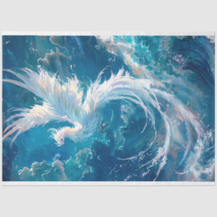 Papier Mousseline Découpage Majestic Ethereal blanc Phoenix