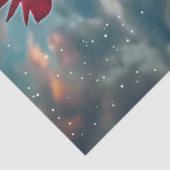 Papier Mousseline Découpage Majestic Rooster Vibrant Night Sky Moon (Détail)