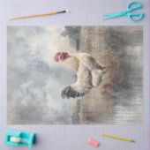 Papier Mousseline Découpage Majestic White Roster Sage Field (Artisanat)