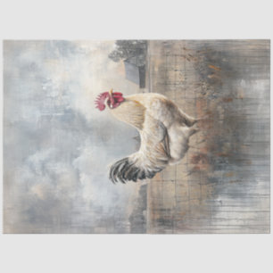 Papier Mousseline Découpage Majestic White Roster Sage Field