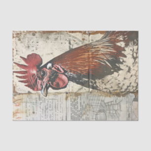Papier Mousseline Découpage majestueuse du coq de poulet de ferme