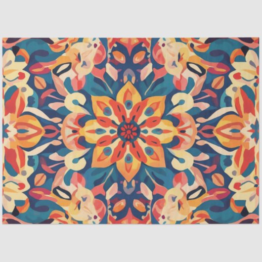 Papier Mousseline Découpage Mandala Digital Artwork Art psychédéliqu (Recto)