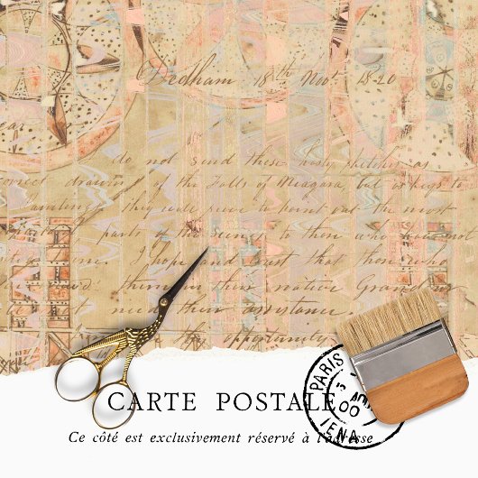 Papier Mousseline Découpage manuscrite vintage de texture rustique