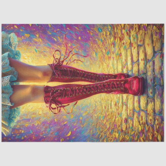 Papier Mousseline Découpage Marche fantasque de l'indépendance (Recto)