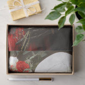 Papier Mousseline Découpage Mariage Whimsical Noir & Rouge (Cadeau)