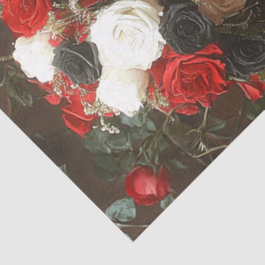 Papier Mousseline Découpage Mariage Whimsical Noir & Rouge (Détail)