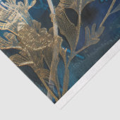 Papier Mousseline Découpage marine et dorée d'algues florales (Détail)