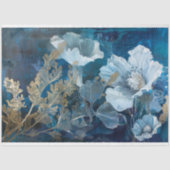 Papier Mousseline Découpage marine et dorée d'algues florales (Recto)