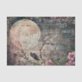 Papier Mousseline DÉCOUPAGE MÉDIA Pleine lune ET OISEAU (Recto)