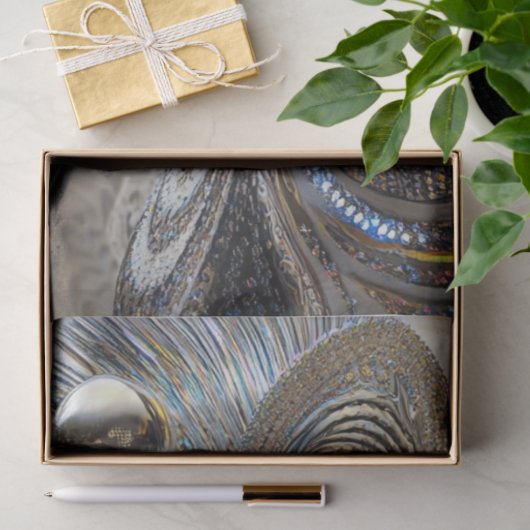 Papier Mousseline Decoupage Metallic Adorned Zebra Jewel Patterns (Cadeau)