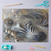 Papier Mousseline Decoupage Metallic Adorned Zebra Jewel Patterns (Artisanat)