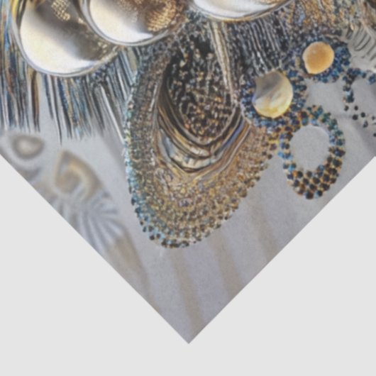 Papier Mousseline Decoupage Metallic Adorned Zebra Jewel Patterns (Détail)