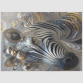 Papier Mousseline Decoupage Metallic Adorned Zebra Jewel Patterns (Recto)