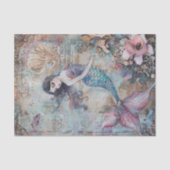 PAPIER MOUSSELINE DÉCOUPAGE MIXTE EN MÉDIA DE SIRÈNE (Recto)