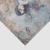 PAPIER MOUSSELINE DÉCOUPAGE MIXTE EN MÉDIA DE SIRÈNE (Détail)