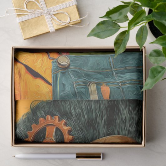 Papier Mousseline Découpage Mme Moster Bold Orange Industria (Cadeau)