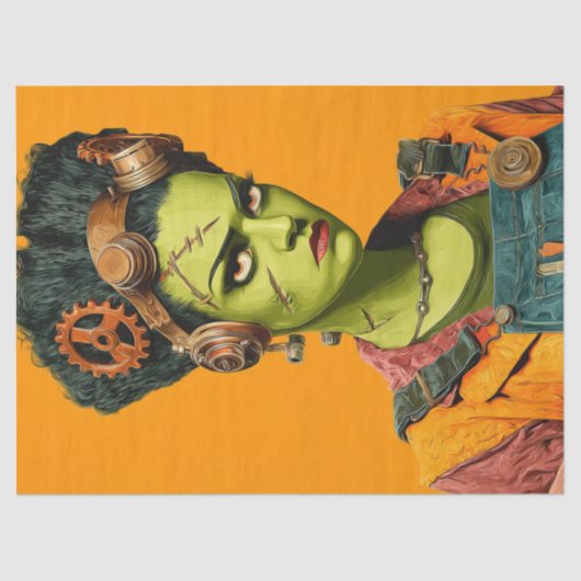 Papier Mousseline Découpage Mme Moster Bold Orange Industria (Recto)