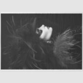 Papier Mousseline Découpage mode avant-gardiste noir et blanc (Recto)