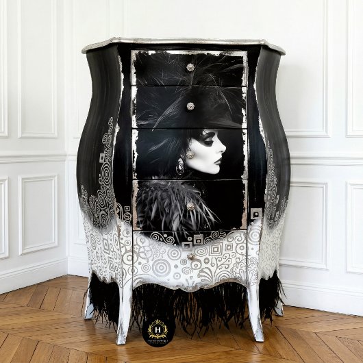 Papier Mousseline Découpage mode avant-gardiste noir et blanc