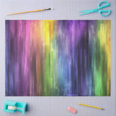 Papier Mousseline Découpage Moderne Arc-en-ciel Vibrant Peinture Str (Artisanat)