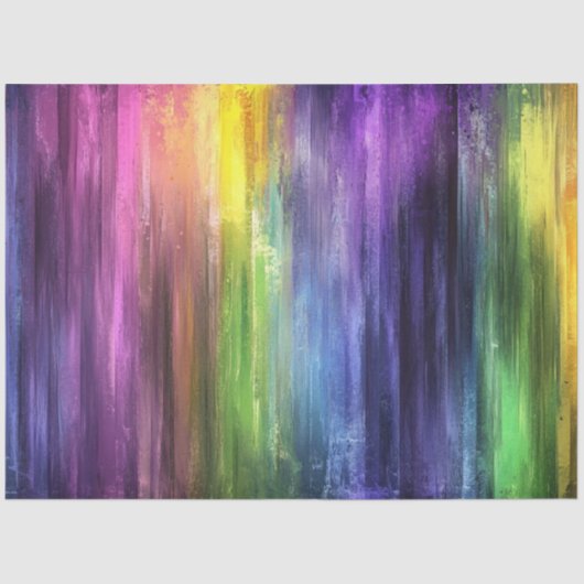 Papier Mousseline Découpage Moderne Arc-en-ciel Vibrant Peinture Str (Recto)