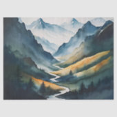 Papier Mousseline Découpage Montagne Tan Bleu (Recto)