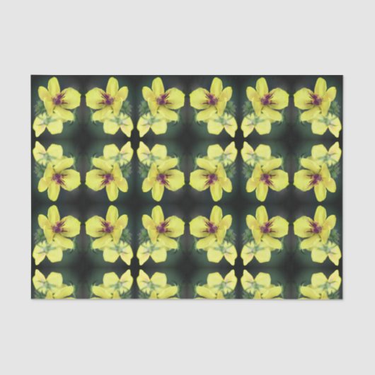 Papier Mousseline Découpage Motif Abstrait Fleur sauvage jaune (Recto)
