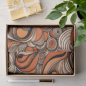 Papier Mousseline Découpage Motif Abstrait Orange Peach Moderne (Cadeau)