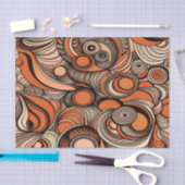 Papier Mousseline Découpage Motif Abstrait Orange Peach Moderne (Artisanat)